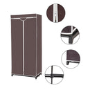 Portable Clothes Closet Non-woven Fabric Wardrobe Storage Organizer Brown