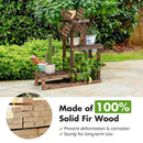 Wood Plant Stand 4 Tier Shelf Multiple Space-saving Flower Pot Windmill Design