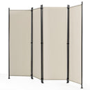4-Panel Room Divider Folding Privacy Screen w/Steel Frame Decoration White