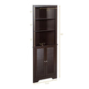 Bathroom Corner Storage Cabinet Free Standing Tall Bathroom Cabinet W/3 Shelves