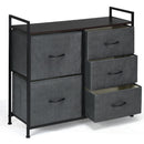 5 Drawers Dresser Storage Unit Side Table Display Organizer Dorm Room Wood