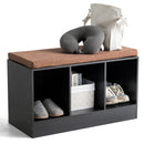 Costway 3-Cube Storage Box Organizer Shoe Bench w/ Padded Cushion Books Toys