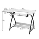 Sewing Craft Table Computer Desk with Adjustable Platform Folding Side Shelf