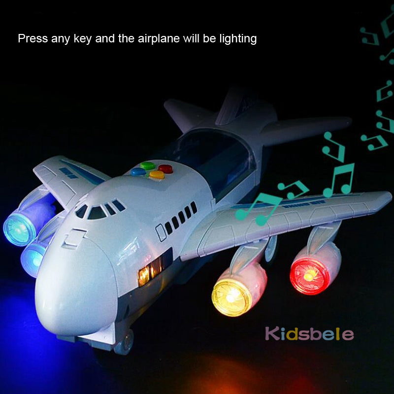 Kids Toys Simulation Track Inertia Airplane Music Stroy Light Plane