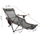 VEVOR Reclining Folding Camping Chair with Footrest Portable Nap Chair