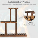 Wood Plant Stand 3-Tier Plant Pot Holder Vertical Carbonized Planter Holder