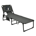 Goplus Outdoor Beach Lounge Chair Folding Chaise Lounge with Pillow NP10025