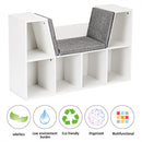 6 Cubby Kid Storage Cabinet Bookcase Multi-Purpose Shelf Cushioned Reading Nook