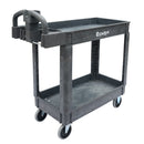 Commercial Products 2-Tier Utility Service Cart Small Lipped Shelves Ergonomic