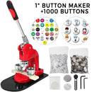 Button Maker 1 Inch 25mm Button Badge Maker 1000pcs Aluminum Frame Free Button Parts and Circle Cutter