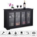Storage Cabinet Sideboard Buffet Cupboard Glass Sliding Door Pantry Kitchen