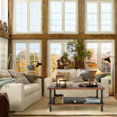 Coffee Table Rustic Accent Table Storage Shelf Living Room Furniture