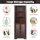 Bathroom Corner Storage Cabinet Free Standing Tall Bathroom Cabinet W/3 Shelves