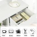 3-tier Side Table W/Storage Shelf&Drawer Space-saving End Table Nightstand White