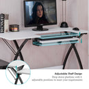 Sewing Craft Table Computer Desk with Adjustable Platform Folding Side Shelf