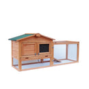 61" Waterproof Two-tier Wooden Easy assembly Rabbit Hutch Cage Chicken Coop