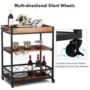 3 Tier Rolling Kitchen Trolley Island Cart Serving Dining Storage Shelf Utility