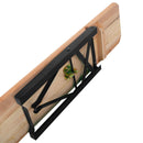 3 PCS Beer Table Bench Set Folding Wooden Top Picnic Table Patio Garden