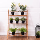 Costway 3 Tier Outdoor Bamboo Flower Pot Shelf Stand Folding Display Rack Garden Yard
