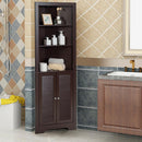 Bathroom Corner Storage Cabinet Free Standing Tall Bathroom Cabinet W/3 Shelves