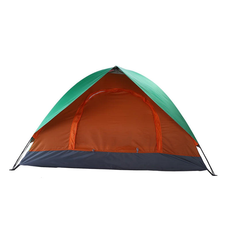 2-Person Double Door Camping Dome Tent Orange & Green pop up canopy