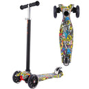 Kids Kick Scooter Flashing Wheel Adjustable Foot Scooter Children Outdoor Sport Toy Quick Disassembly 3-Wheel Scooter Skateboard