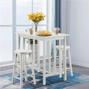 3-Piece Bar Table Set Pub Dining Set Counter Height Breakfast Table w/ 2 Stools