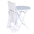 3 PCS Folding Bistro Table Chairs Set Garden Backyard Patio Furniture White