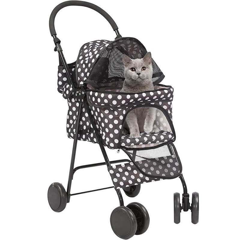 Pet Gear Special Edition 4 Wheels Pet Stroller for Cats/Dogs, Fashion Polka Dot Style