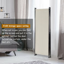 4-Panel Room Divider Folding Privacy Screen w/Steel Frame Decoration White