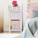 Set of 2 Mini Night Stand 2 Layer 1 Drawer Bedside End Table Organizer