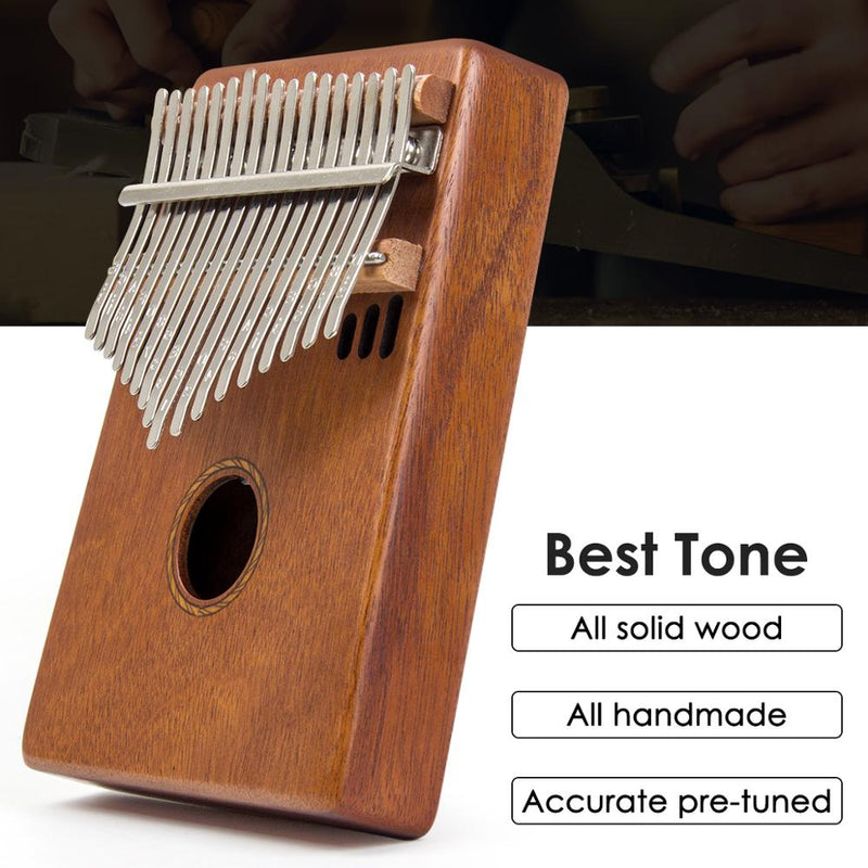 17 Key Finger Thumb Piano Full Solid Mahogany Musical Instrument