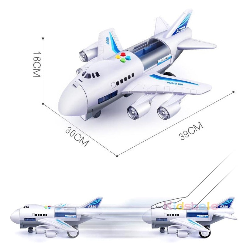 Kids Toys Simulation Track Inertia Airplane Music Stroy Light Plane