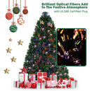 Pre-Lit Fiber Optic Artificial PVC Christmas Tree Metal 5Ft