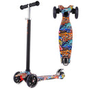 Kids Kick Scooter Flashing Wheel Adjustable Foot Scooter Children Outdoor Sport Toy Quick Disassembly 3-Wheel Scooter Skateboard