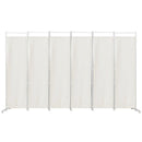 6-Panel Room Divider Folding Privacy Screen w/Steel Frame Decoration White