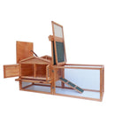 61" Waterproof Two-tier Wooden Easy assembly Rabbit Hutch Cage Chicken Coop