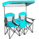 Portable Folding Camping Canopy Chairs w/ Cup Holder Cooler Outdoor OP70569