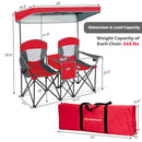 Portable Folding Camping Canopy Chairs w/ Cup Holder Cooler Outdoor OP70569