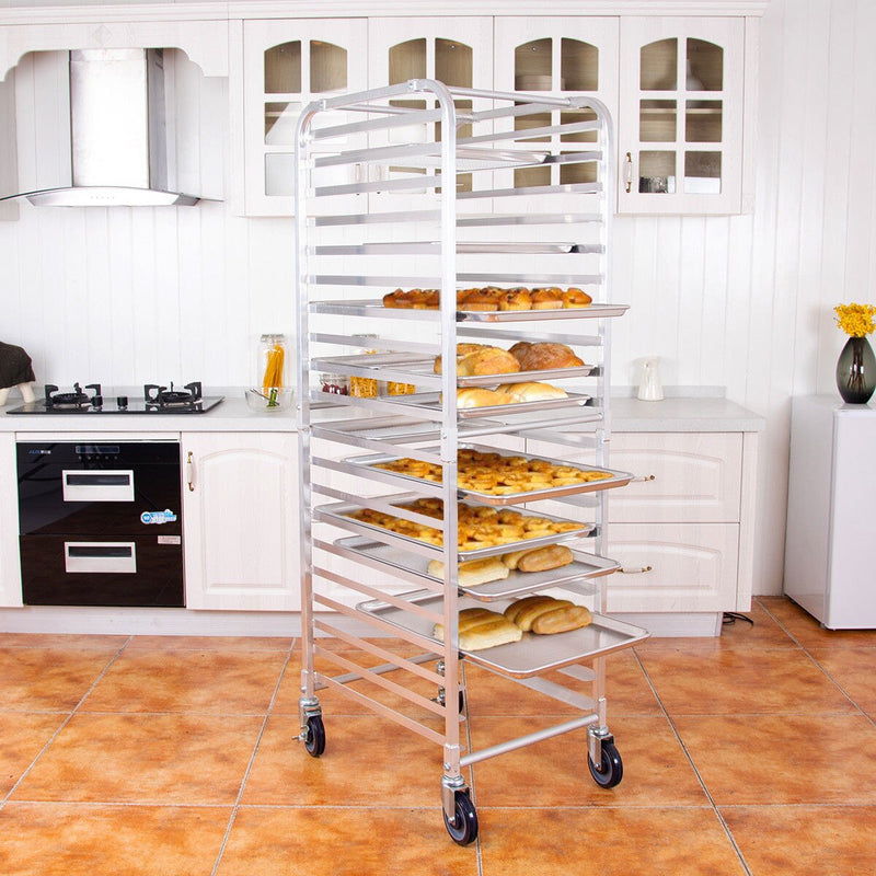 20 Sheet Aluminum Bun Pan Bakery Rack Rolling Kitchen Commercial 26'' x 20'' x 70''
