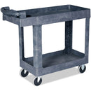 Plastic Utility Service Cart 550 LBS Capacity 2 Shelves Rolling 41'' x 17'' x 34''
