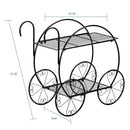 Artisasset Paint With Handle Cart Shape 2 Layer Plant Stand Black