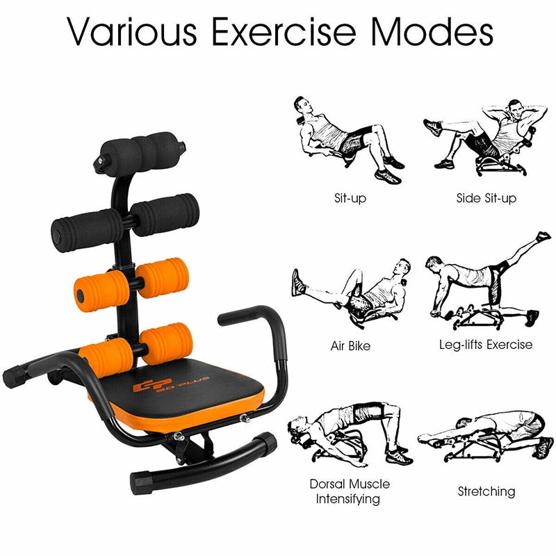 Core Fitness Abdominal Trainer Crunch Exercise Bench Machine 3 Levels Adjustable Sturdy Construction Soft Foam Sit-up Machine