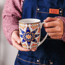 VANCASSO 16/32/48-Piece Jasmin Pattern Porcelain Tableware Dinnerware Dinner Set with Dinner Plate,Dessert Plate,Bowl,Mug Set