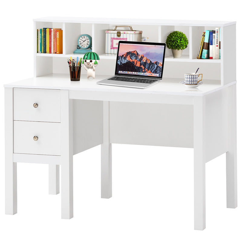 Computer Desk Laptop Table w/ Hutch & Drawers Home Office Workstation