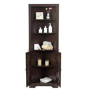 Bathroom Corner Storage Cabinet Free Standing Tall Bathroom Cabinet W/3 Shelves