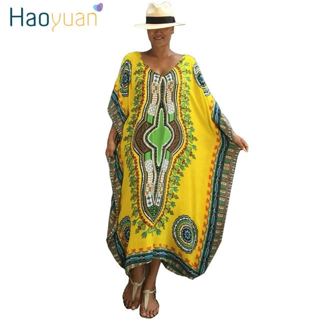 African Print Kaftan Plus Size Dashiki Loose Long Maxi Dress