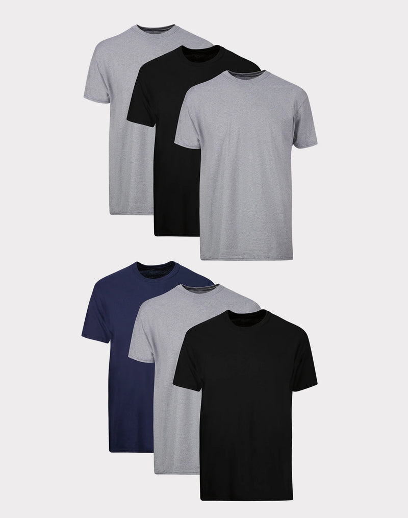 Hanes Men's ComfortSoft® TAGLESS® Crewneck T-Shirt 6-Pack