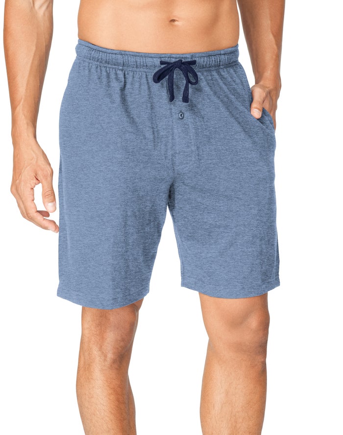 Hanes Men's Jersey Lounge Drawstring Shorts with Logo Waistband 2-Pack