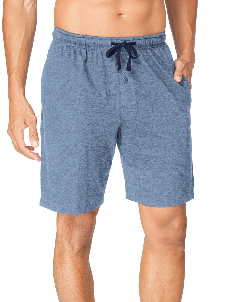 Hanes Men's Jersey Drawstring Sleep Shorts With Logo Waistband 2-Pack